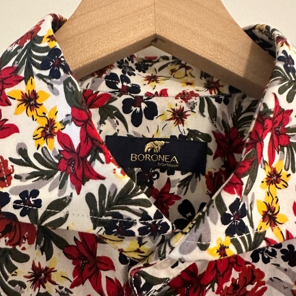 BORONEA | Men’s Caribbean Resort Floral Button Down Shirt - Picture 3 of 4